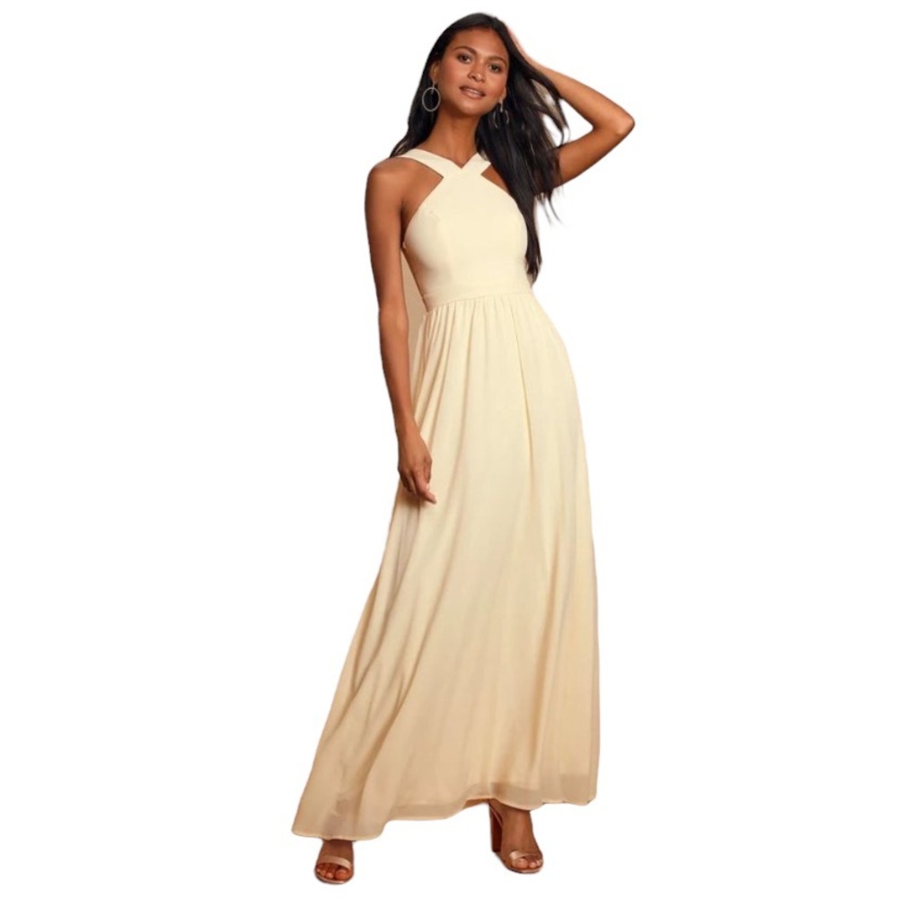 🎄Lulu’s • Air of Romance • Cream Dress • M